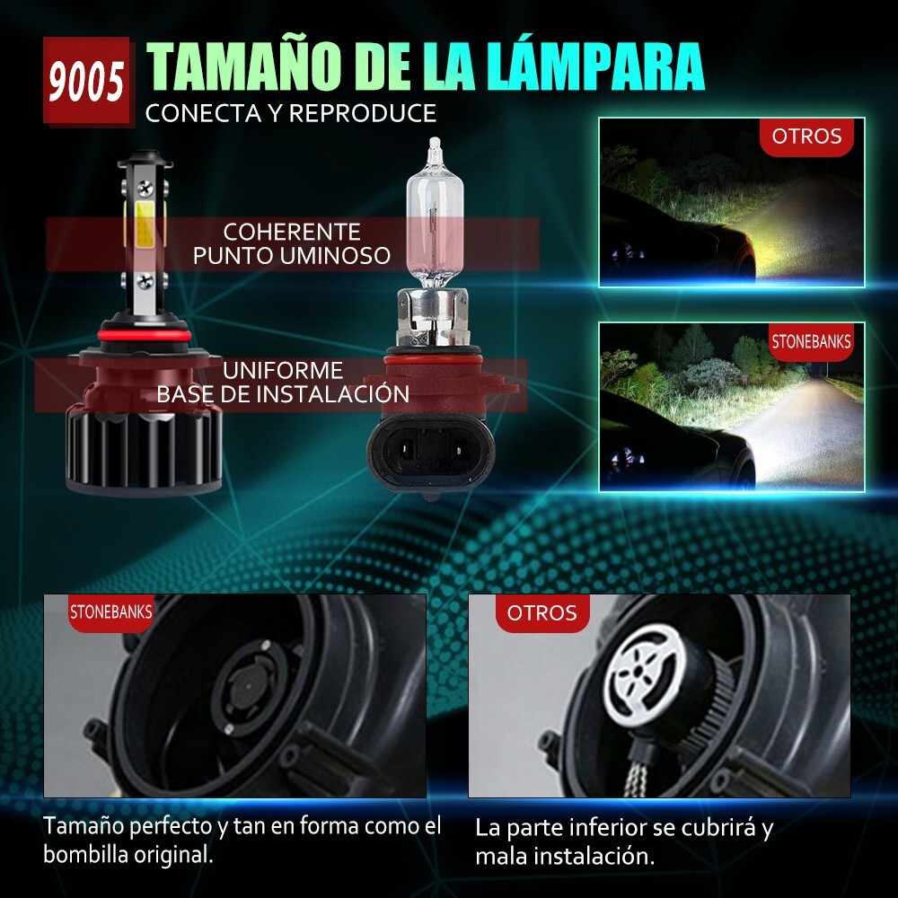 9005 LED Lights Fog Lights For Toyota 4Runner 2003-2005 LED Headlight Bulbs Kit