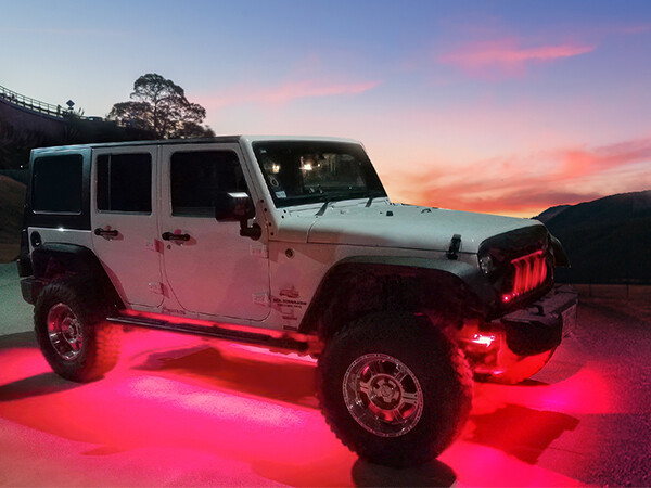 8pcs Car Underglow RGBW Aluminum LED Light Strips Exterior Underbody Light Bars