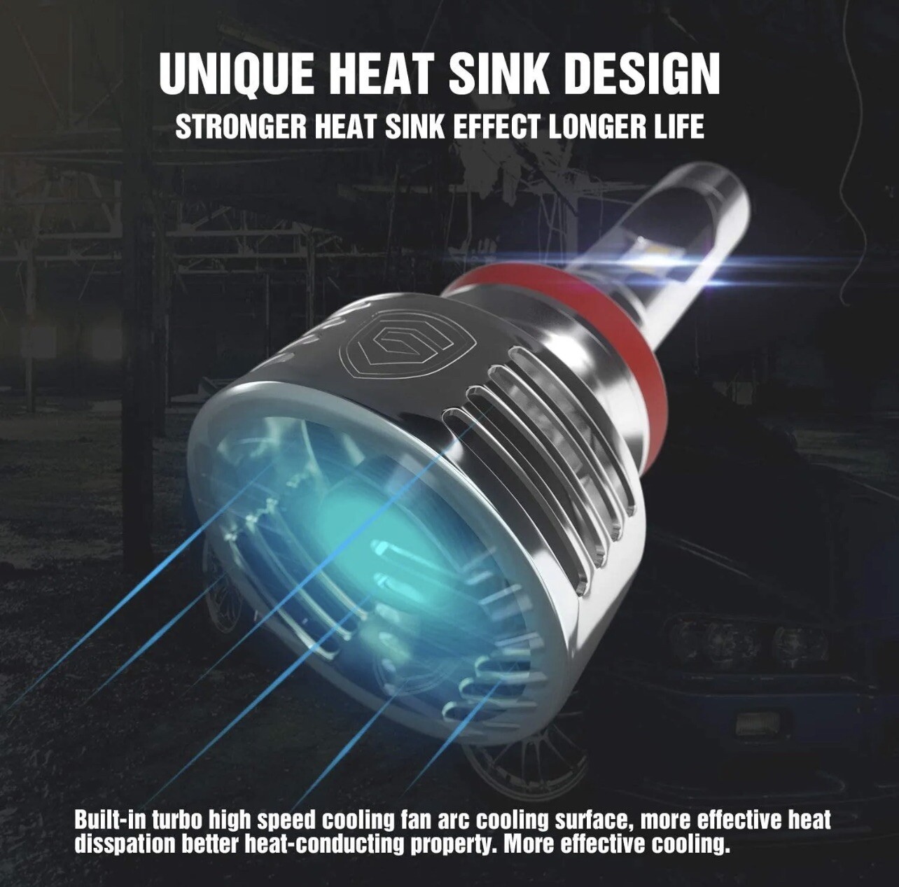 GPNE 9005/HB3 6000K Cool White LED Headlight Bulbs IP68 Waterproof 76W 16000LM