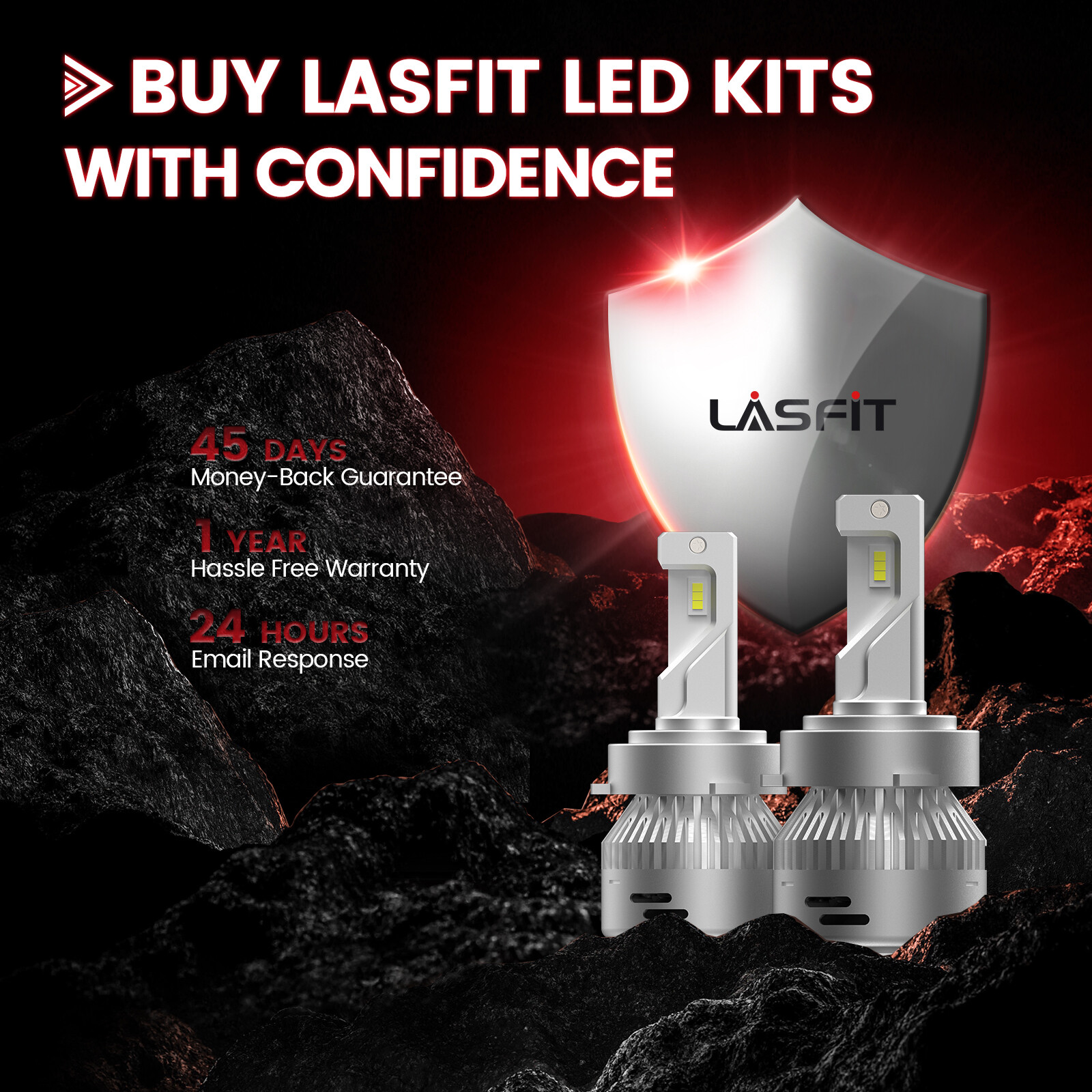 Lasfit Pro-HK6 LED Headlight Bulbs Low Beam for Kia Sedona 2019 2020 2021 White