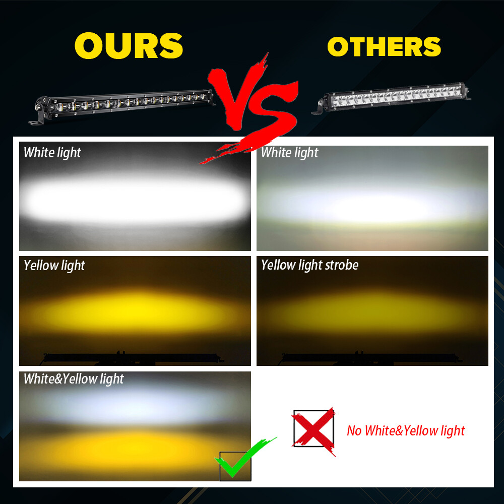 7 14 20 26 32 38 44 50″ Single Row Slim Spot LED Light Bar Offroad Truck ATV SUV