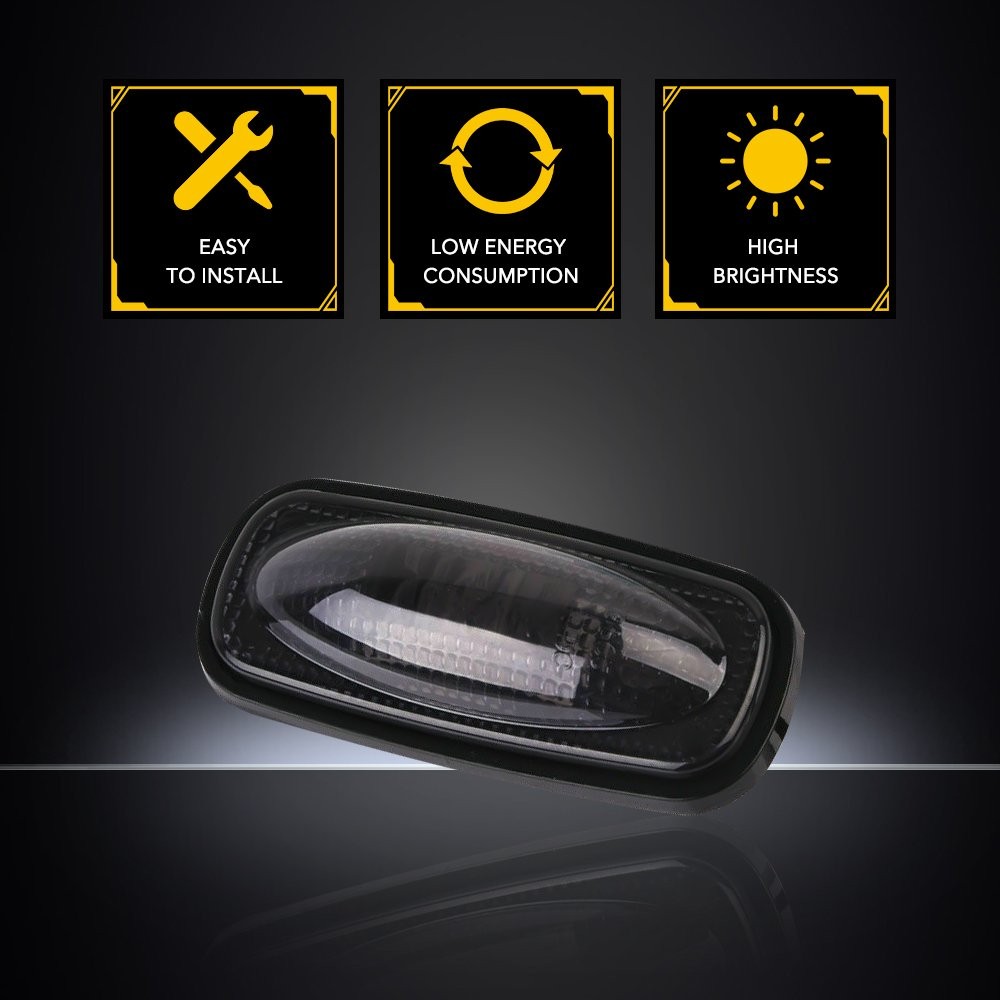 Universal 4X White LED Front Rear Side Marker Light Super Bright Replacement 12V