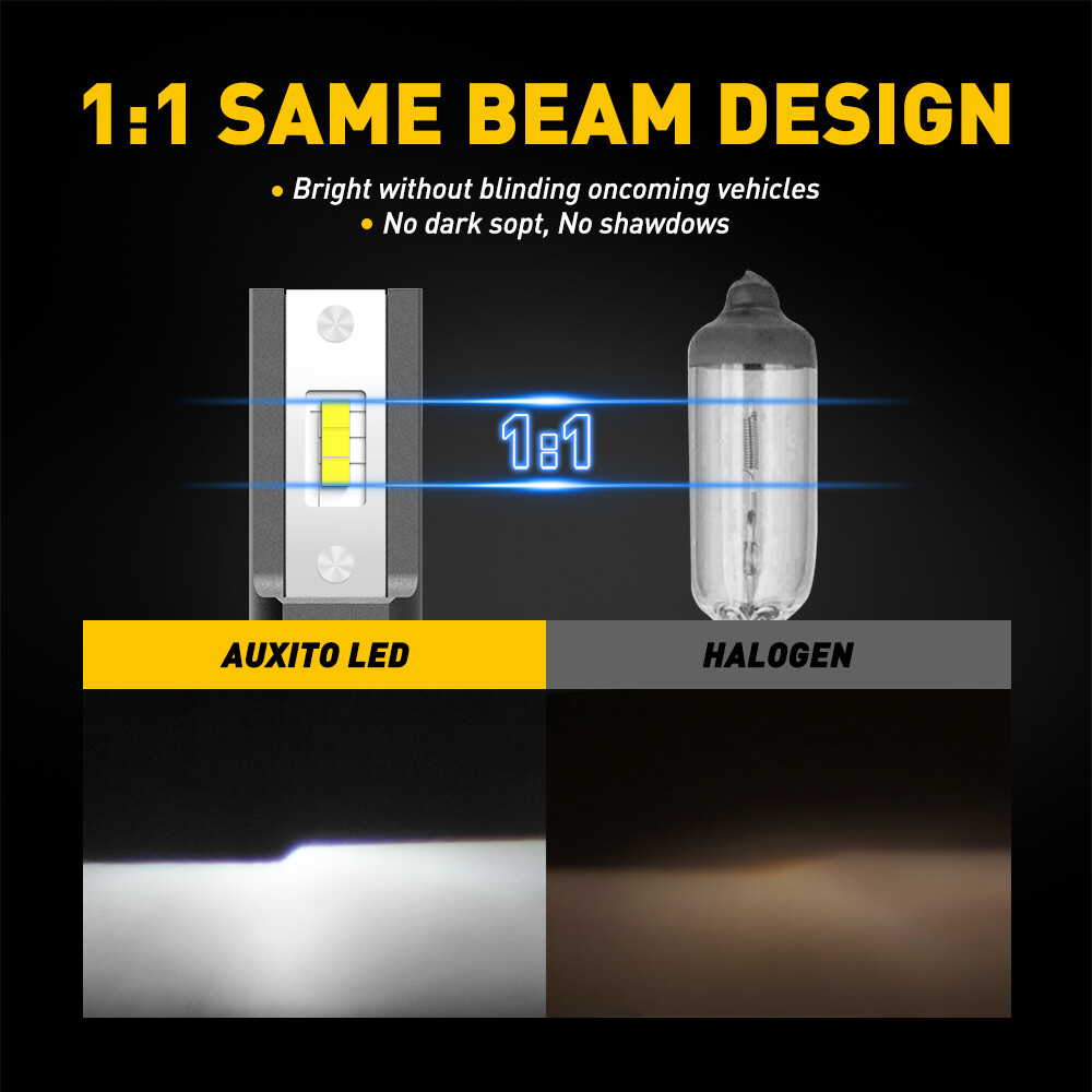 AUXITO 9006 LED Headlight Kit High Low Beam Bulb Super Bright 6500K White Bulbs