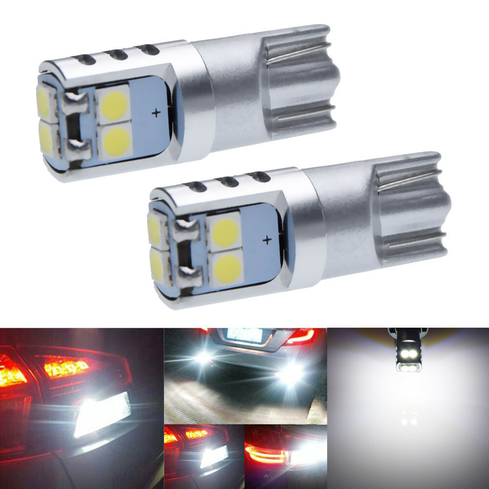 2 x T10 W5W Car LED Bulb 3030 7SMD Auto Backup Reverse Light Lamp White 12V 24V
