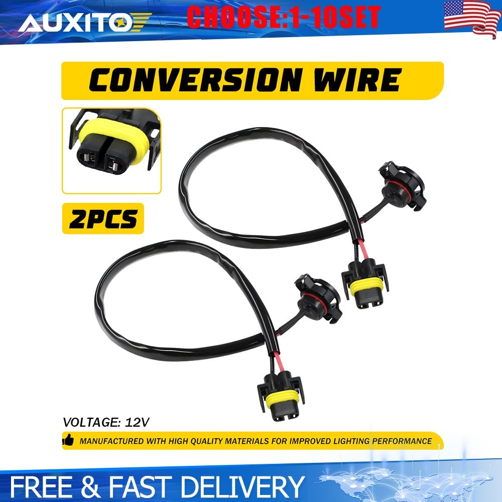 5202 to H11 H8 Fog Light Conversion Wire Harness Pigtail Socket Extension 2-20X