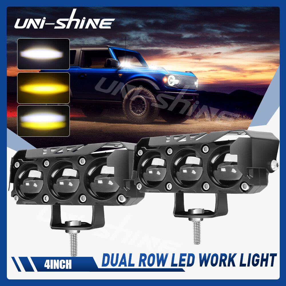 2X 4″ INCH Led Work Lights Auxiliary Fog Pods White Amber for Ford Ranger F-150