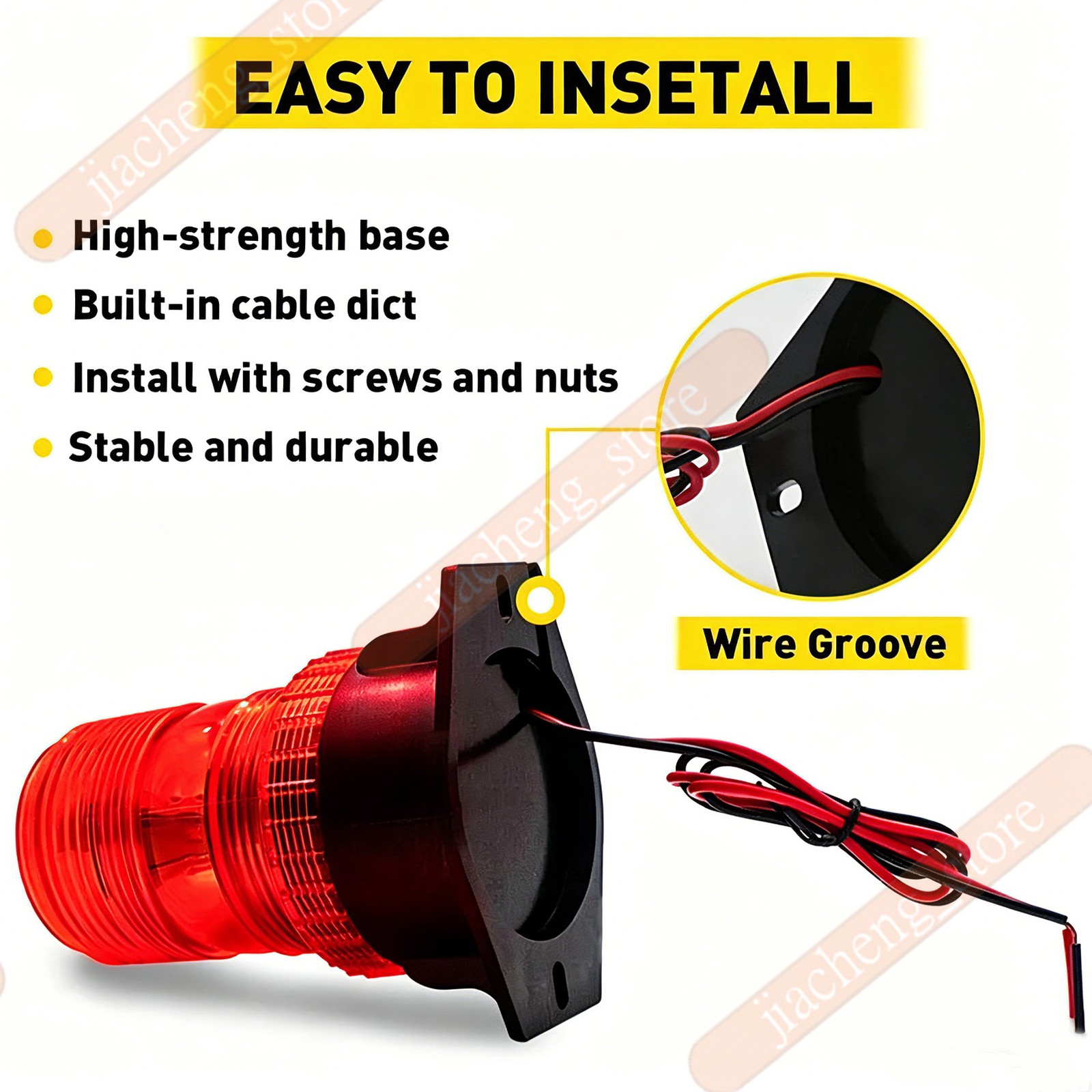 1PCS NEW RED 30LED Rotating Strobe Light Rooftop Flash Beacon Emergency Warning
