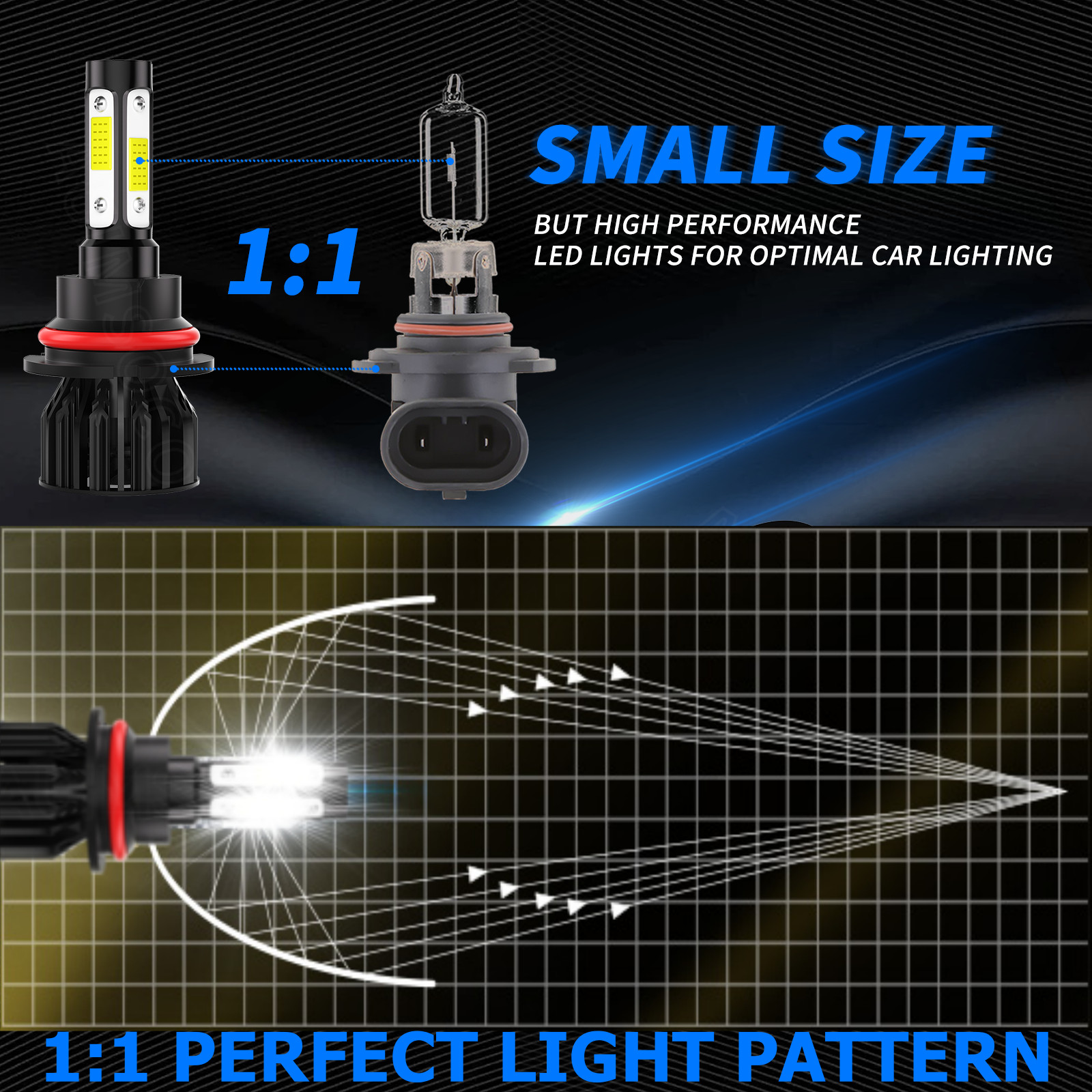 HB5 9007 Super White Combo 60000LM LED Headlight Bulbs High Low Beam Conversion
