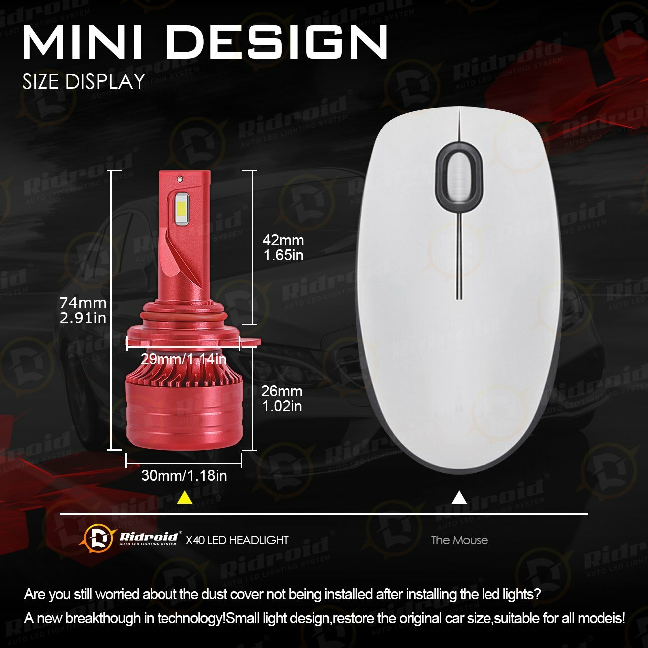 Ridroid 9012 LED Headlight Bulbs Hi Low Beam Super Bright 6000K 160W 16000LM