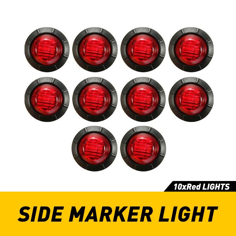 Red Marker Lights 3/4″ LED Truck Trailer Round Clearance Side Light Super Bright