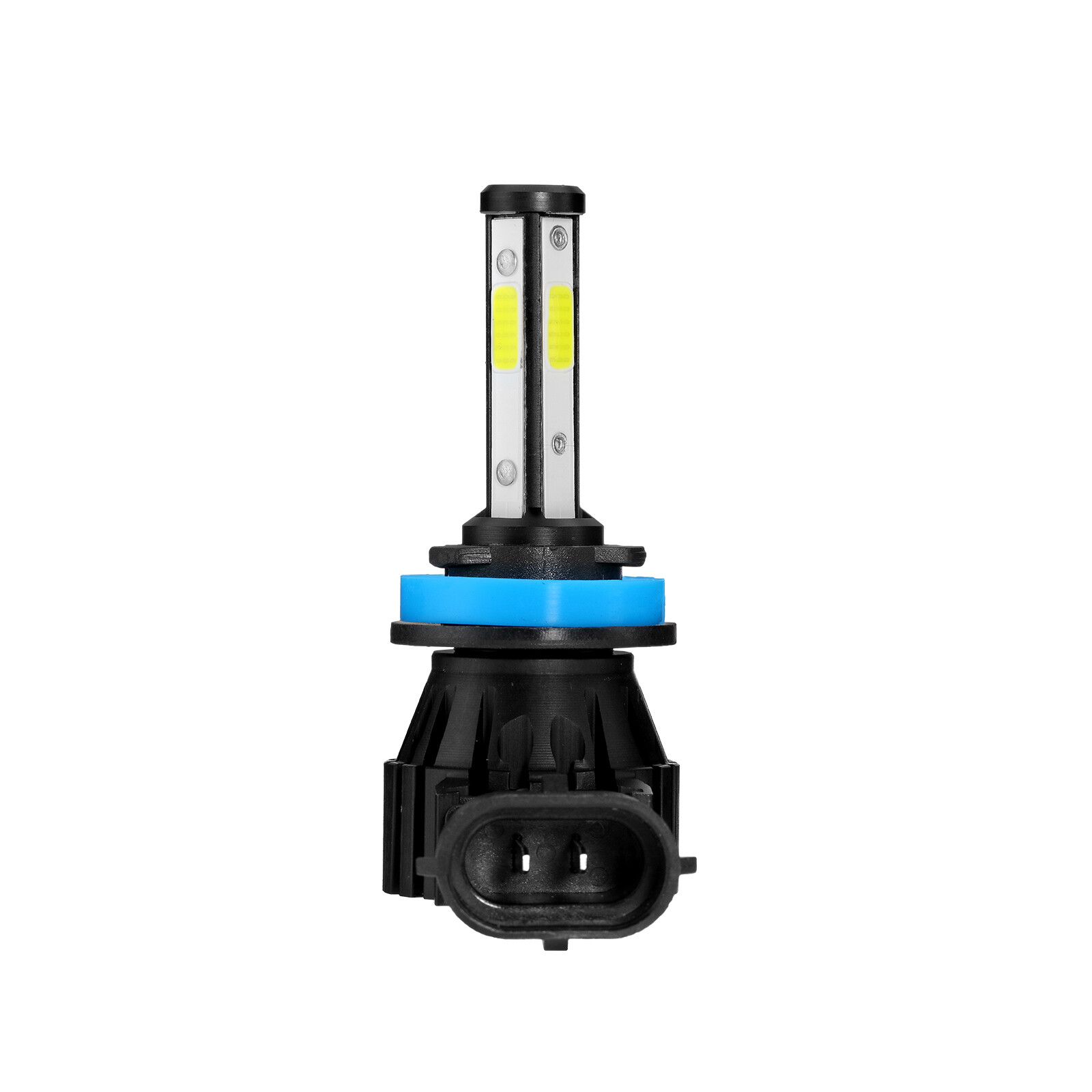 4-sides H11 H9 LED High Beam Headlight Bulbs Conversion Kit Fanless 6000K White