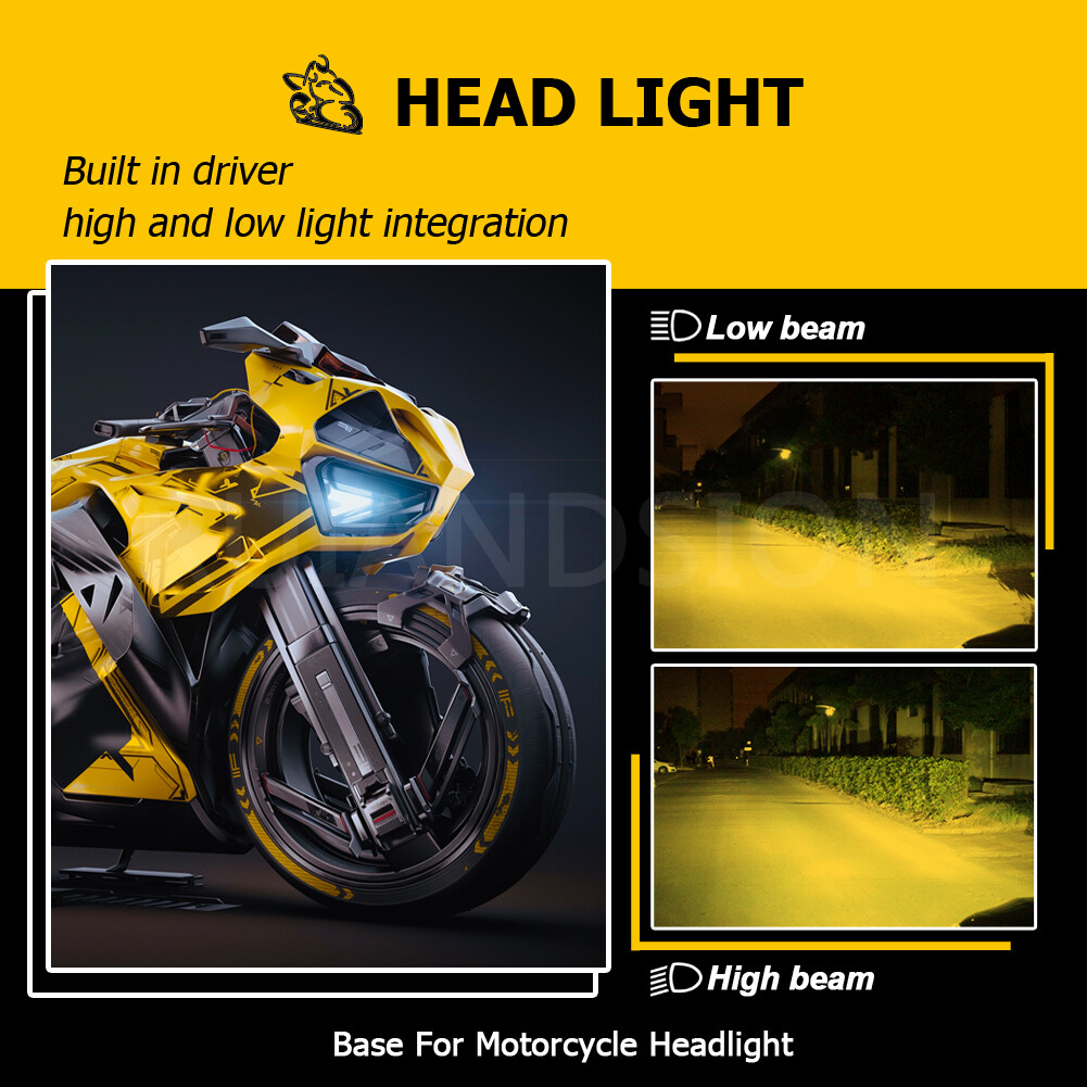 1PC H6M P15D-1 LED Motorcycle Headlight Bulbs ATV Lemon Yellow DC 6V 12V 24V