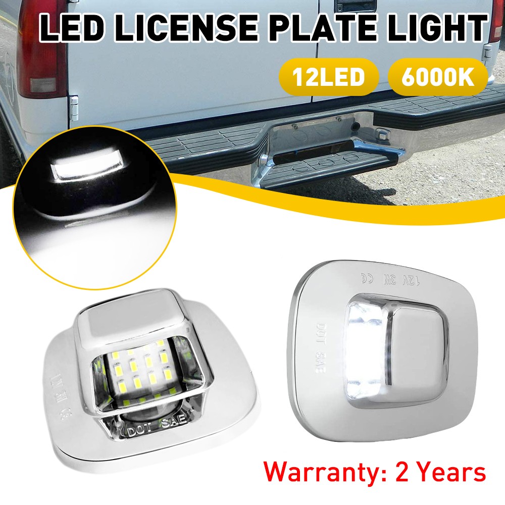 2PCS For 88-00 C/K Chevy 1500 2500 3500 Bright LED License Plate Light Tag Lamps