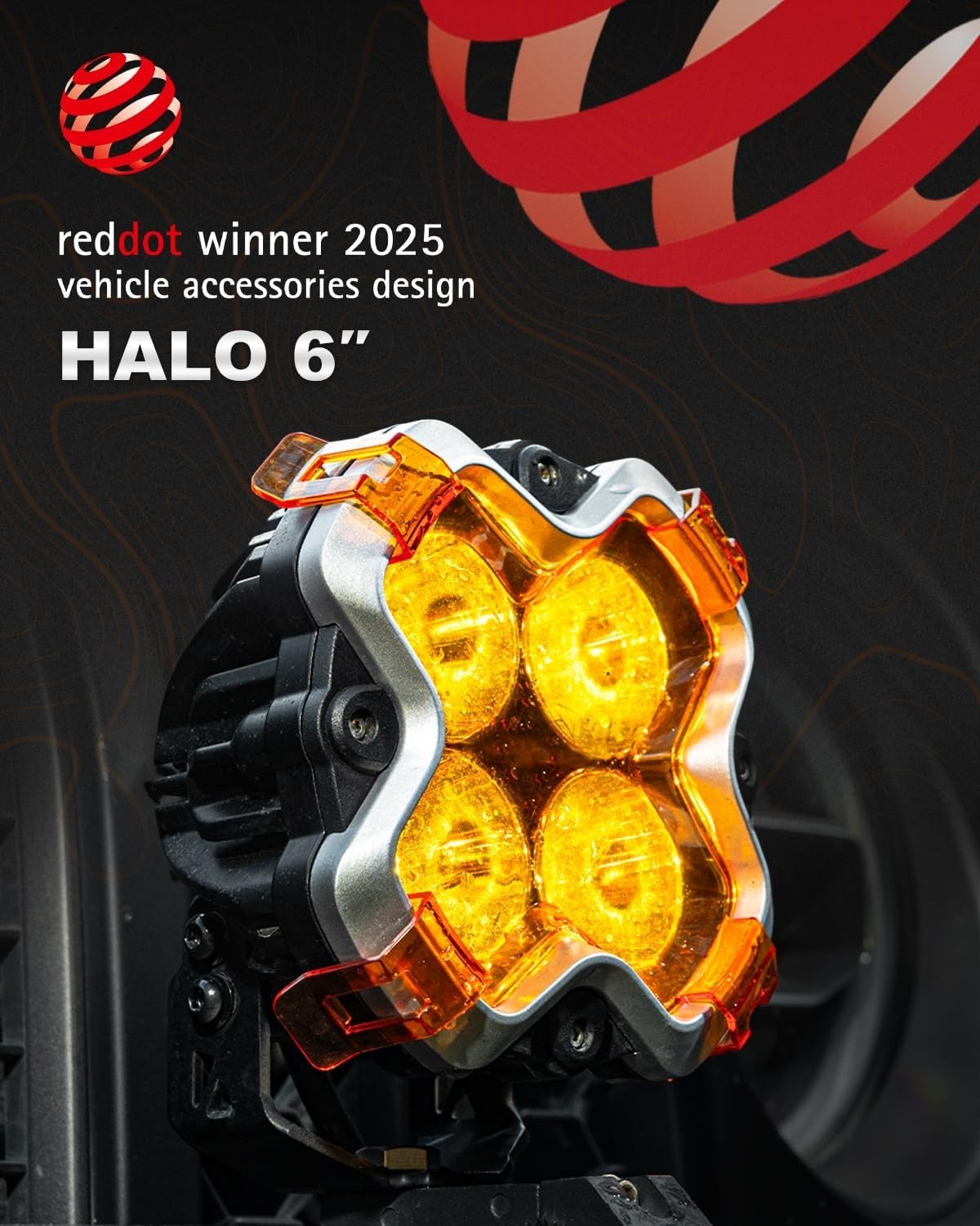 NOVSIGHT HALO Series 6″ LED Work Light Pods Spot Beam Truck SUV Off Road Lamp 2x