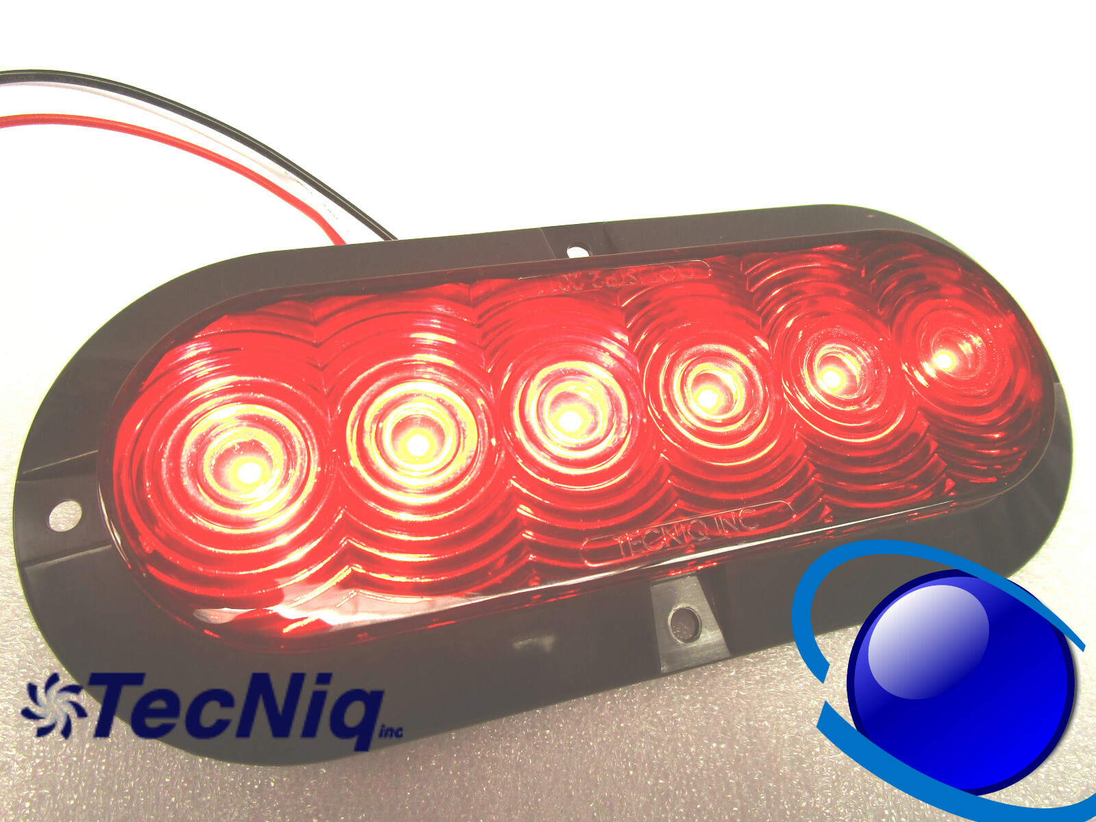TecNiq T66 Truck Trailer Red STT Surface Mount 6″ Oval USA Lifetime Warranty