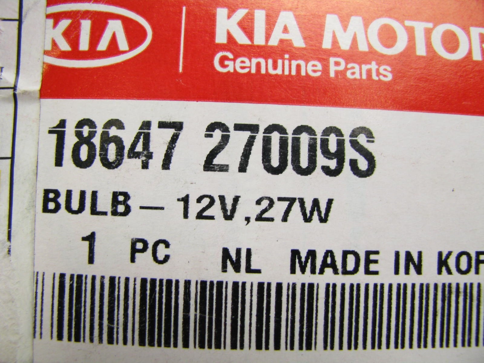 NEW – OEM Genuine Fog Light Lamp Bulb For Kia 1864727009S