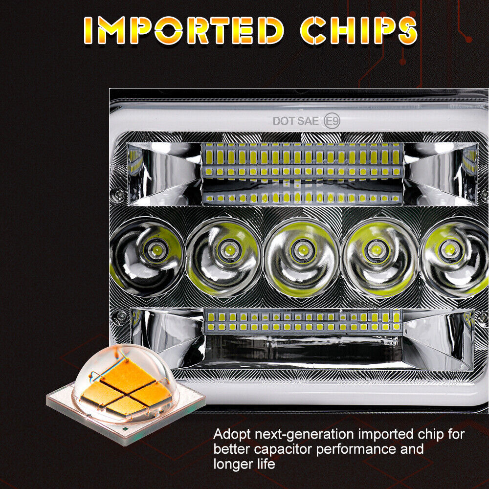 For Nissan Pickup Hardbody D21 DOT 5×7″ 7×6″LED Headlight High Low Beam DRL