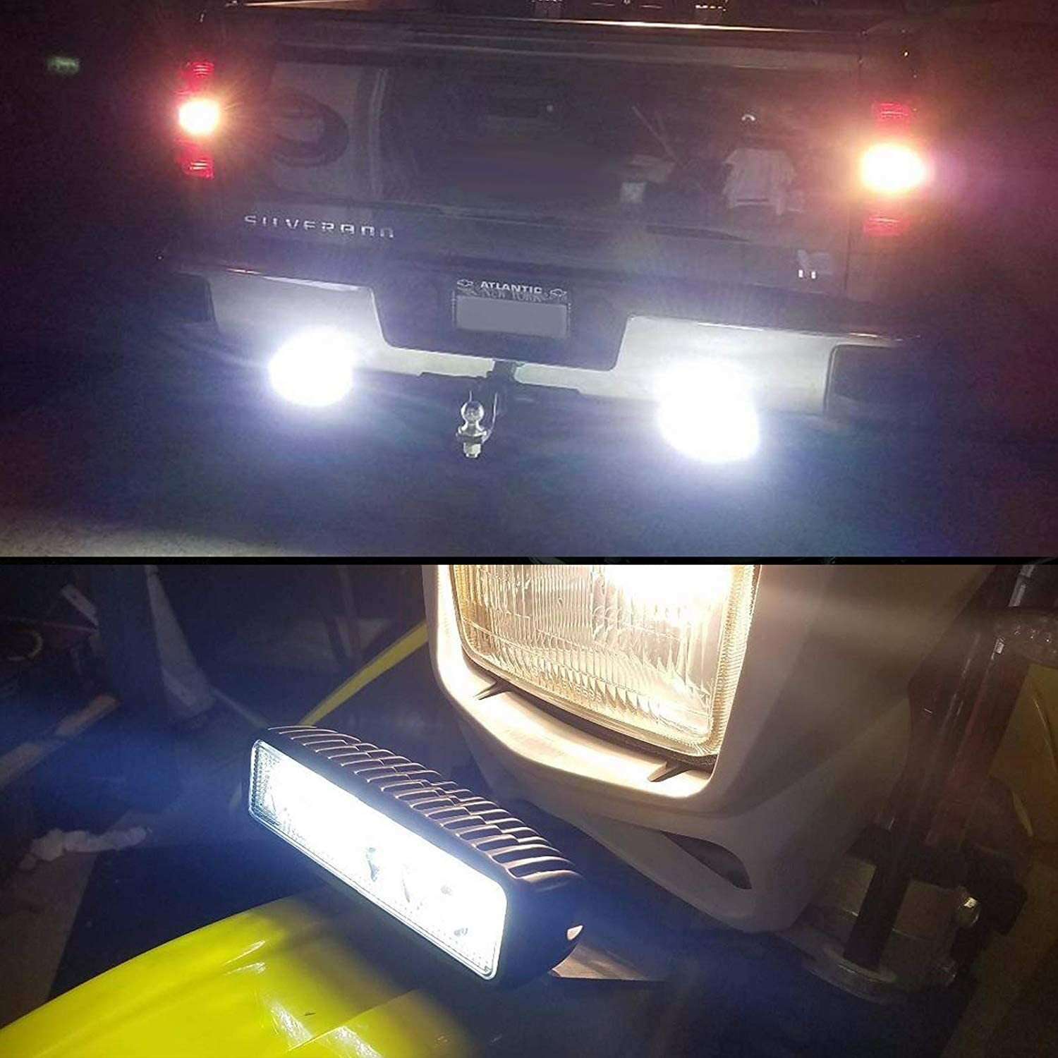 2X LED Work Lights 6 Inch 48W 12V Driving Strip Flood Beam light Bar SUV Offroad