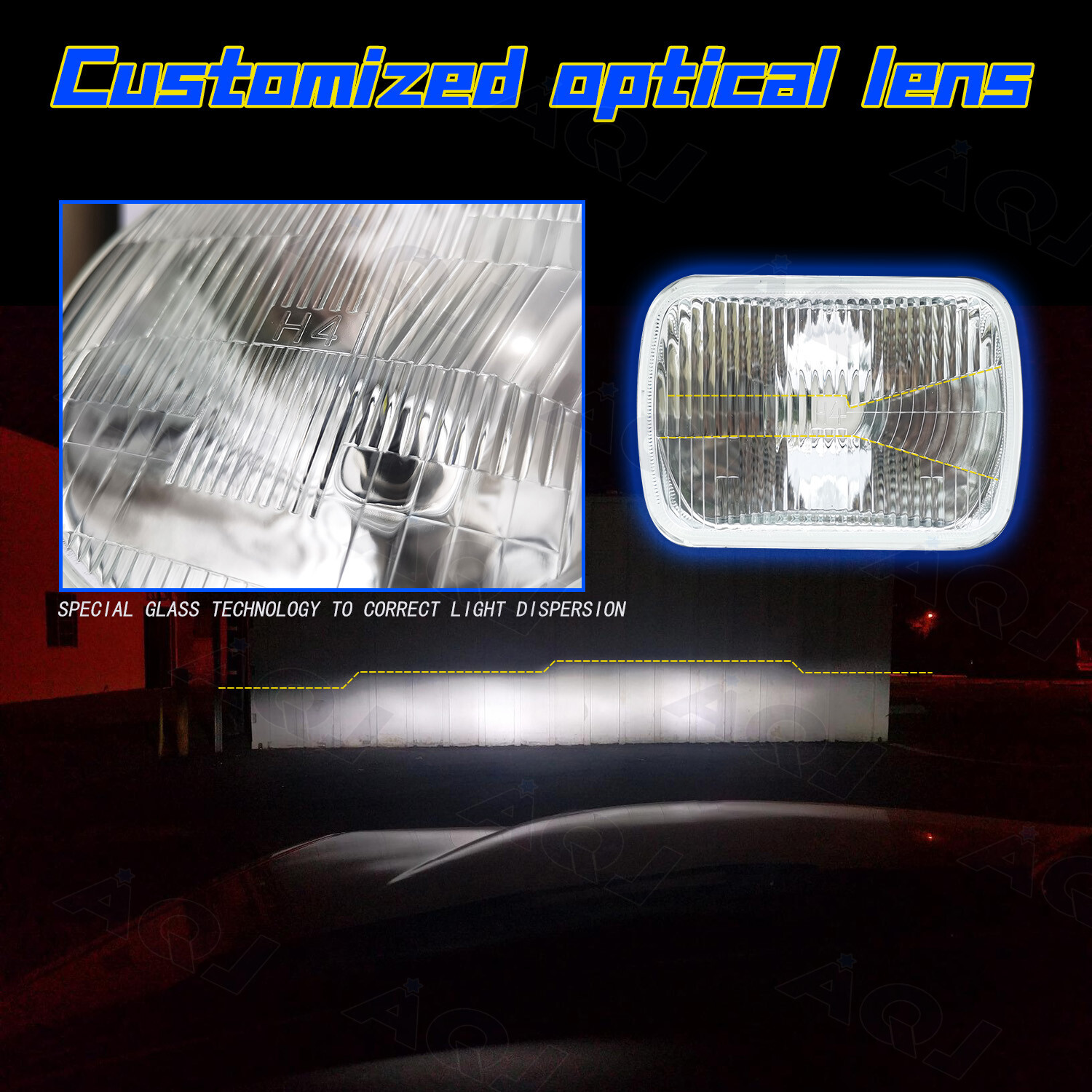 DOT 2x 100W 5×7″ 7×6″ LED Headlights Hi/Low Fit for Ford F-650 F-750 2000-2015