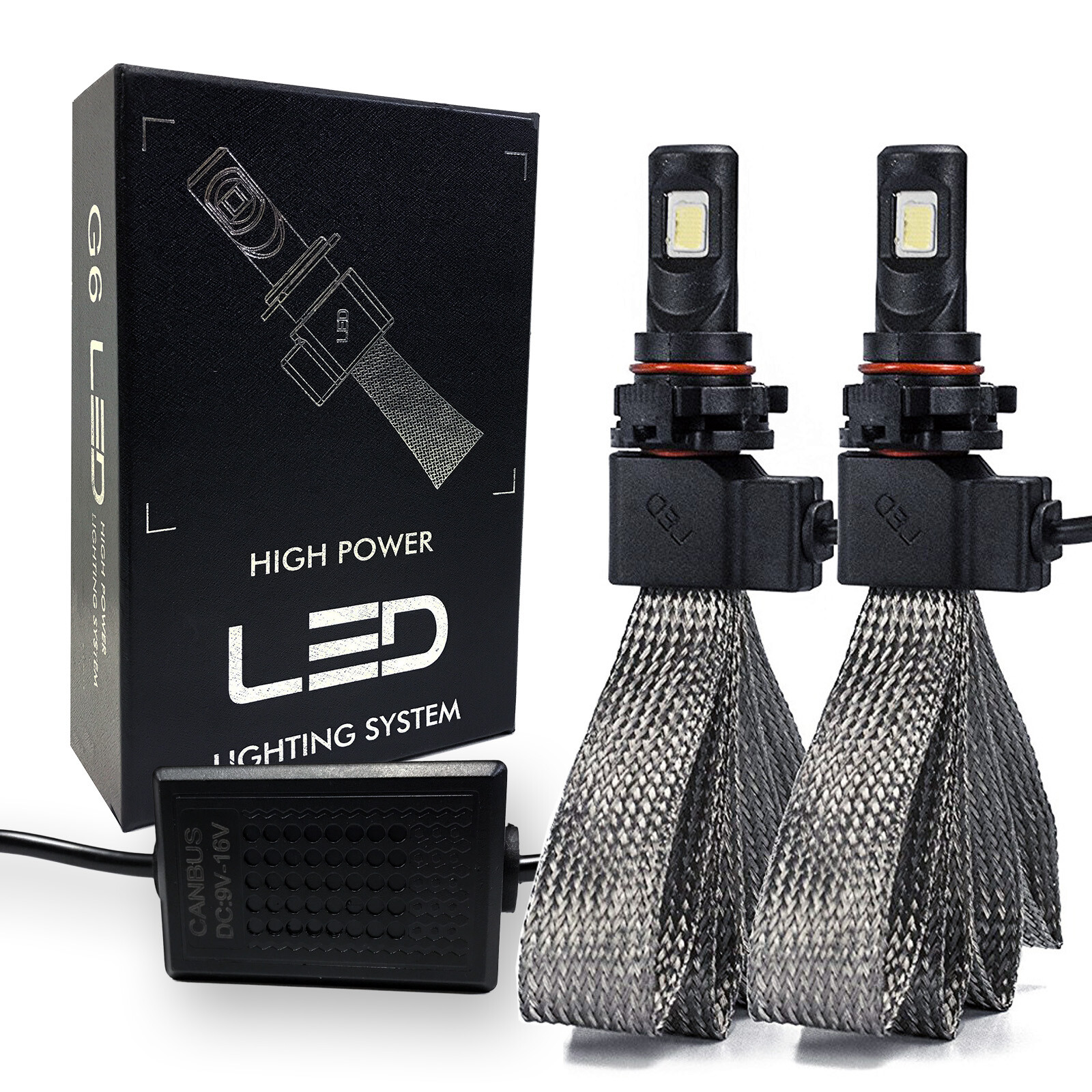 G4 Automotive 2x H16 5202 Fanless LED Fog Light Kit 60W Bright 6000K White Bulbs