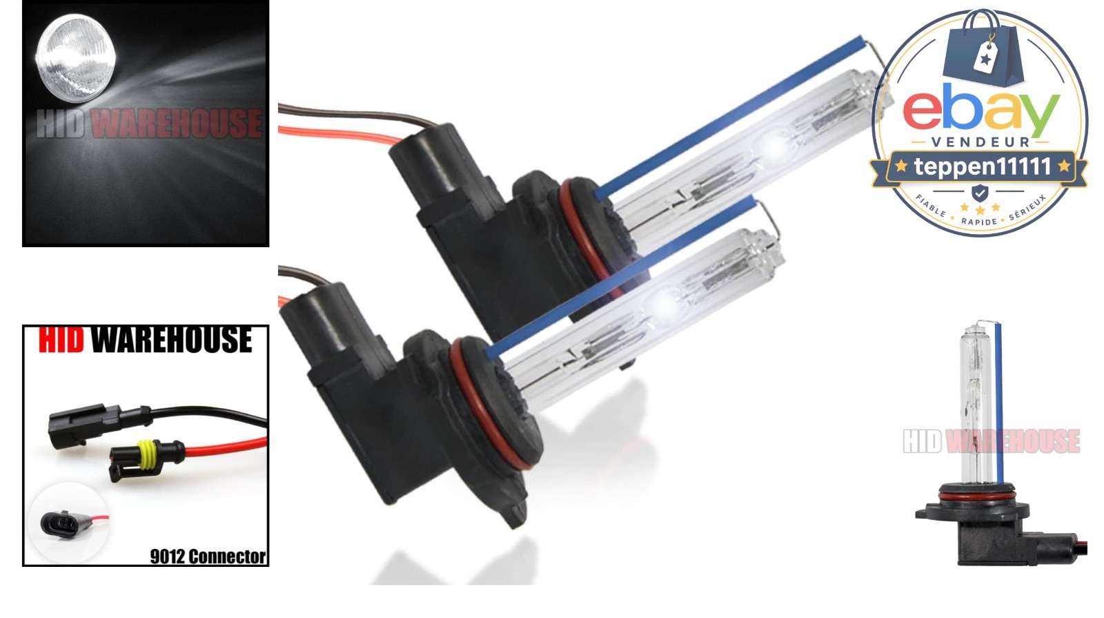 HID Xenon Bulbs 9012 5000K Bright White 1 Pair