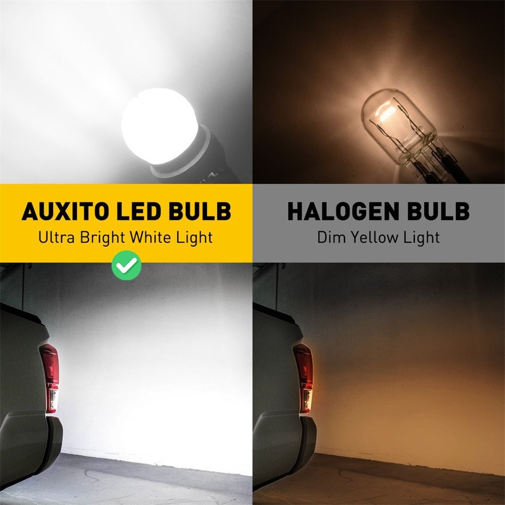 2x 7440 AUXITO T20 7443 LED Bulbs Back Brake Up Reverse Light Pure White Bright