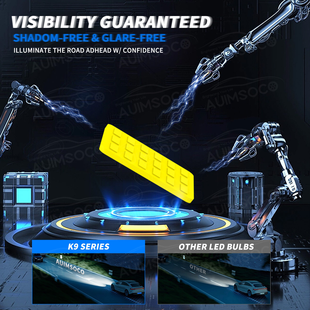 LED Headlight Bulbs 9005 H11 H16 Hi/Lo Beam & Fog 6Pcs Combo 6000K 20000LM Set