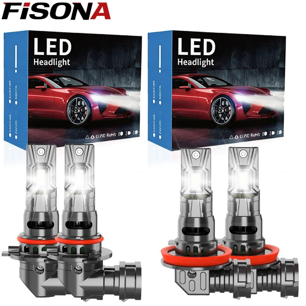 FISONA H11 9005 LED Headlights Bulb High Low Beam Light 100W Super Bright Canbus