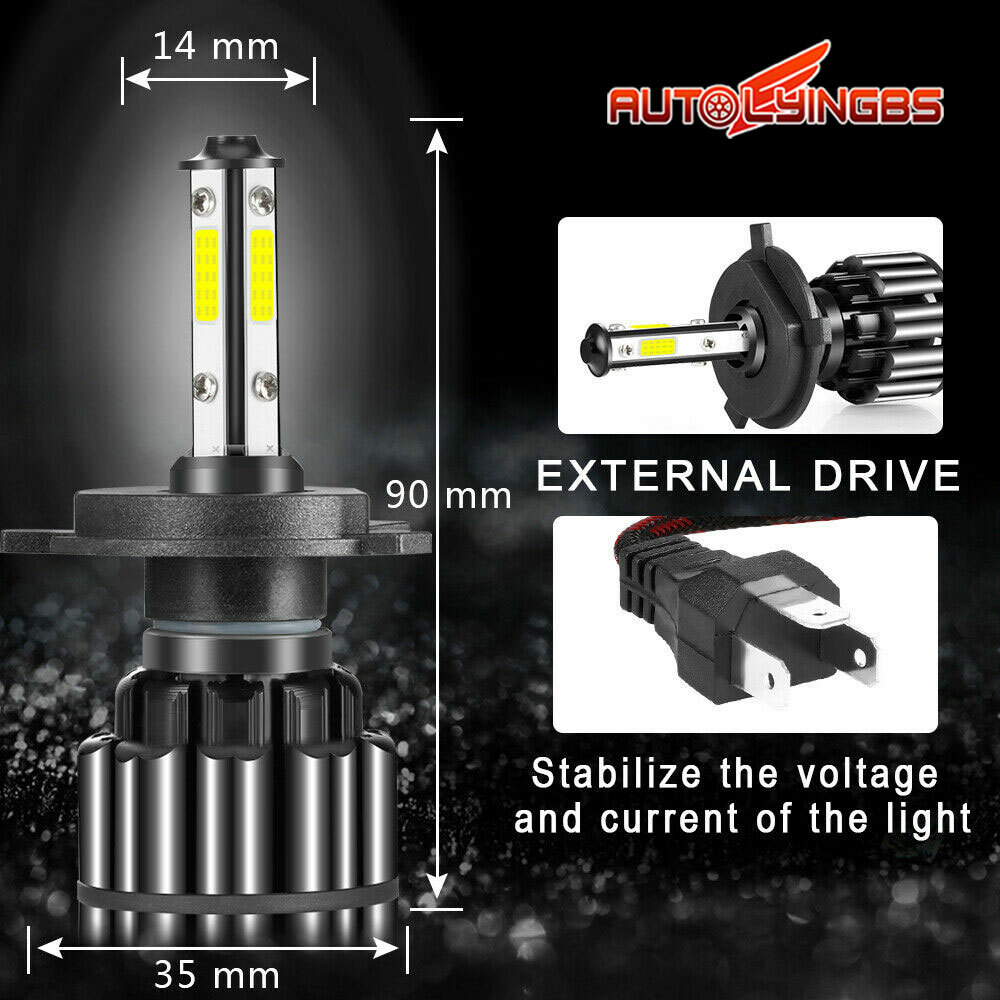4-Side LED Headlight Bulb 9004 9005 9006 9007 9012 5202 H4 H7 H11 H13 Hi-Lo Beam