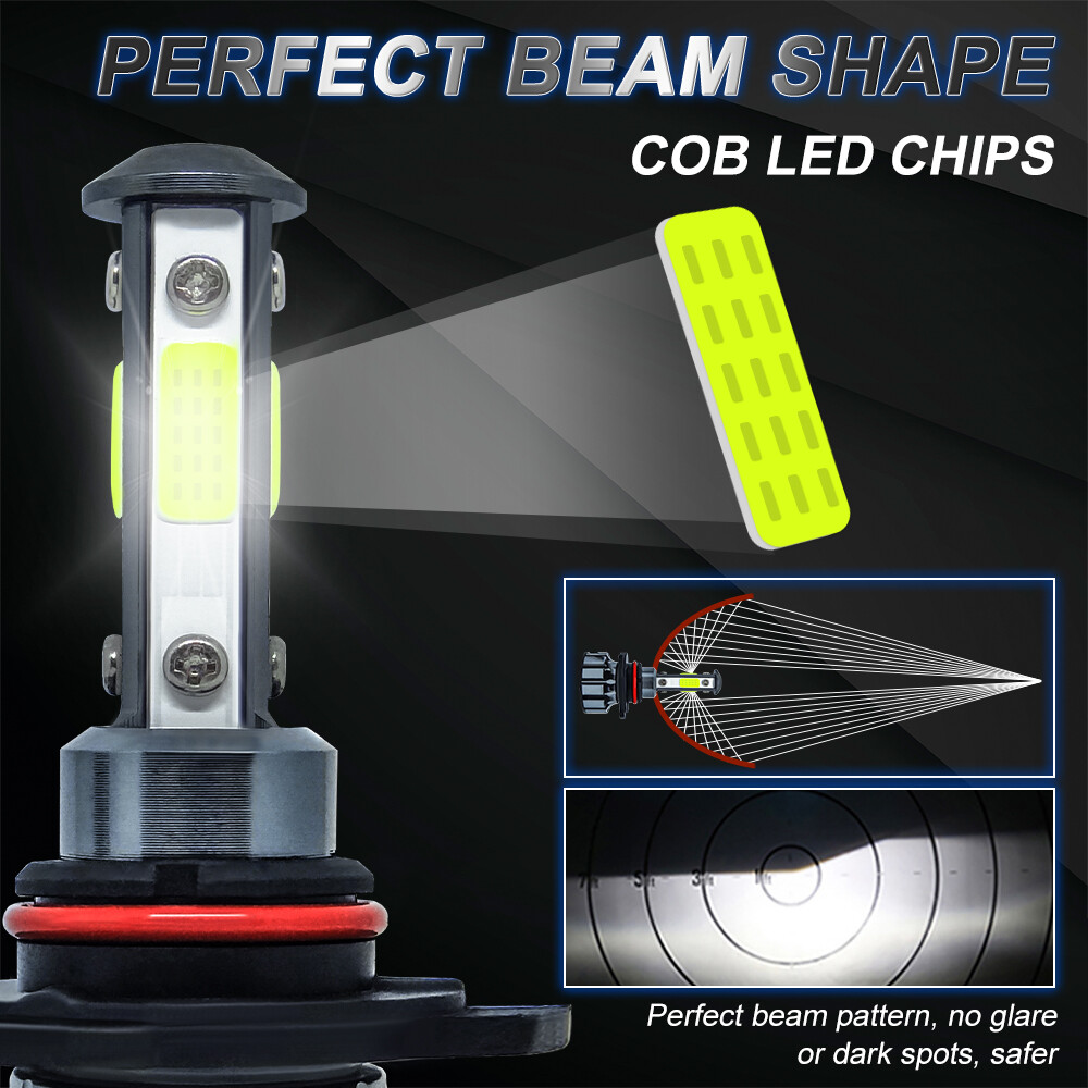 For Jeep Cherokee 2014-2015 LED Headlight & Fog Light Bulbs Combo Clear White