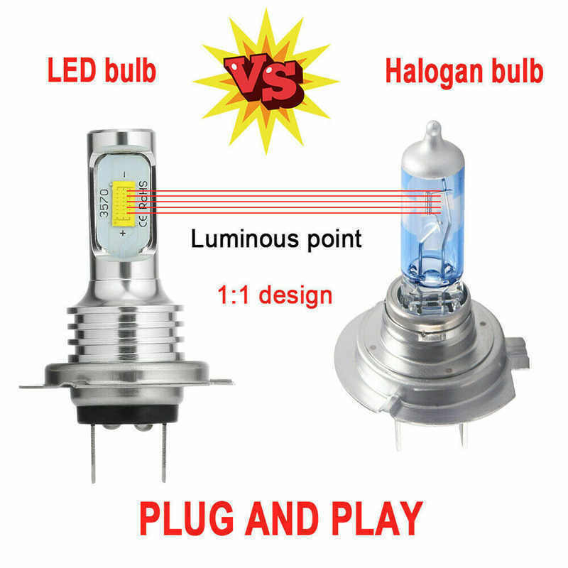 H7 Canbus LED Headlight Bulb High Low Beam Fog Light 100W 10000LM Bright 2pcs