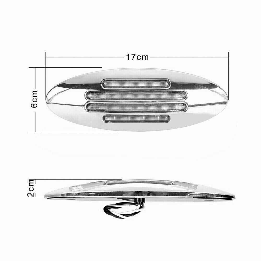 10pcs Amber Thin Side Marker Lights Clearance 24 LED Chrome for Freightliner USA