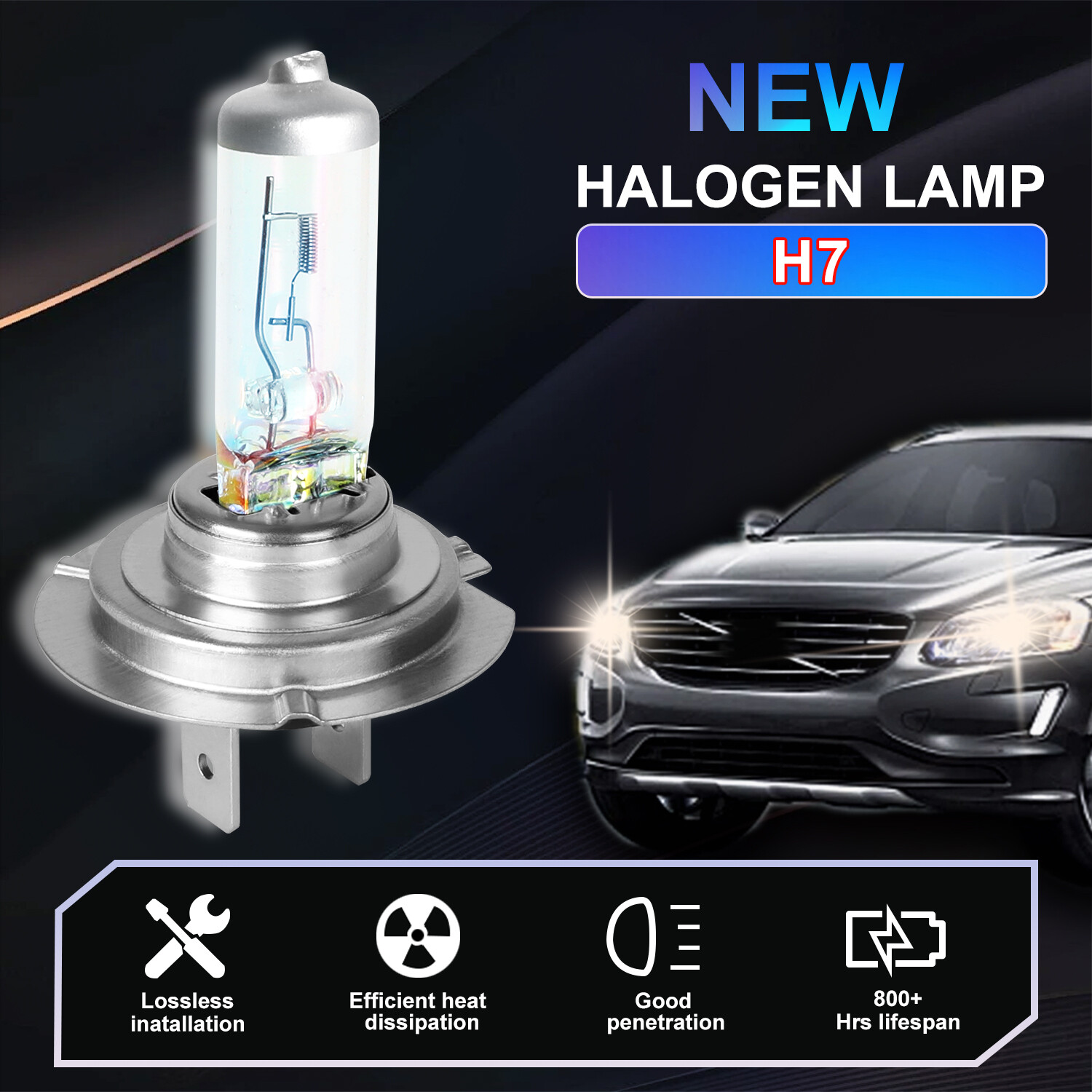 4pcs h7 h11 halogen headlight high low beam warm white 4200k 4000lm 100w 12v