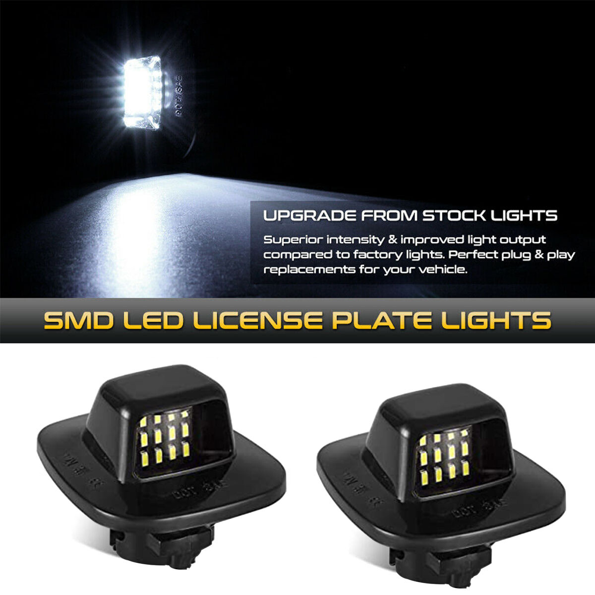 2x LED License Plate Light For Chevy C1500 C2500 K1500 K2500 Silverado Suburban