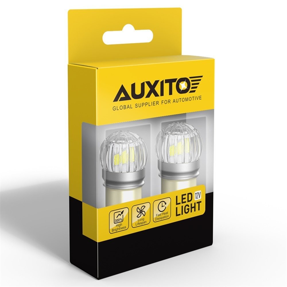 AUXITO 1157 2057 LED Brake Stop Light Bulbs 6000K Clear White Free Return 6T EA