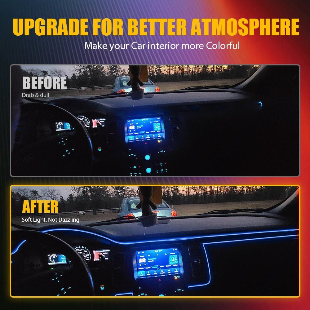 APP Control LED Light Atmosphere Ambient Light Car Inside Accessories 5M 1-10Set