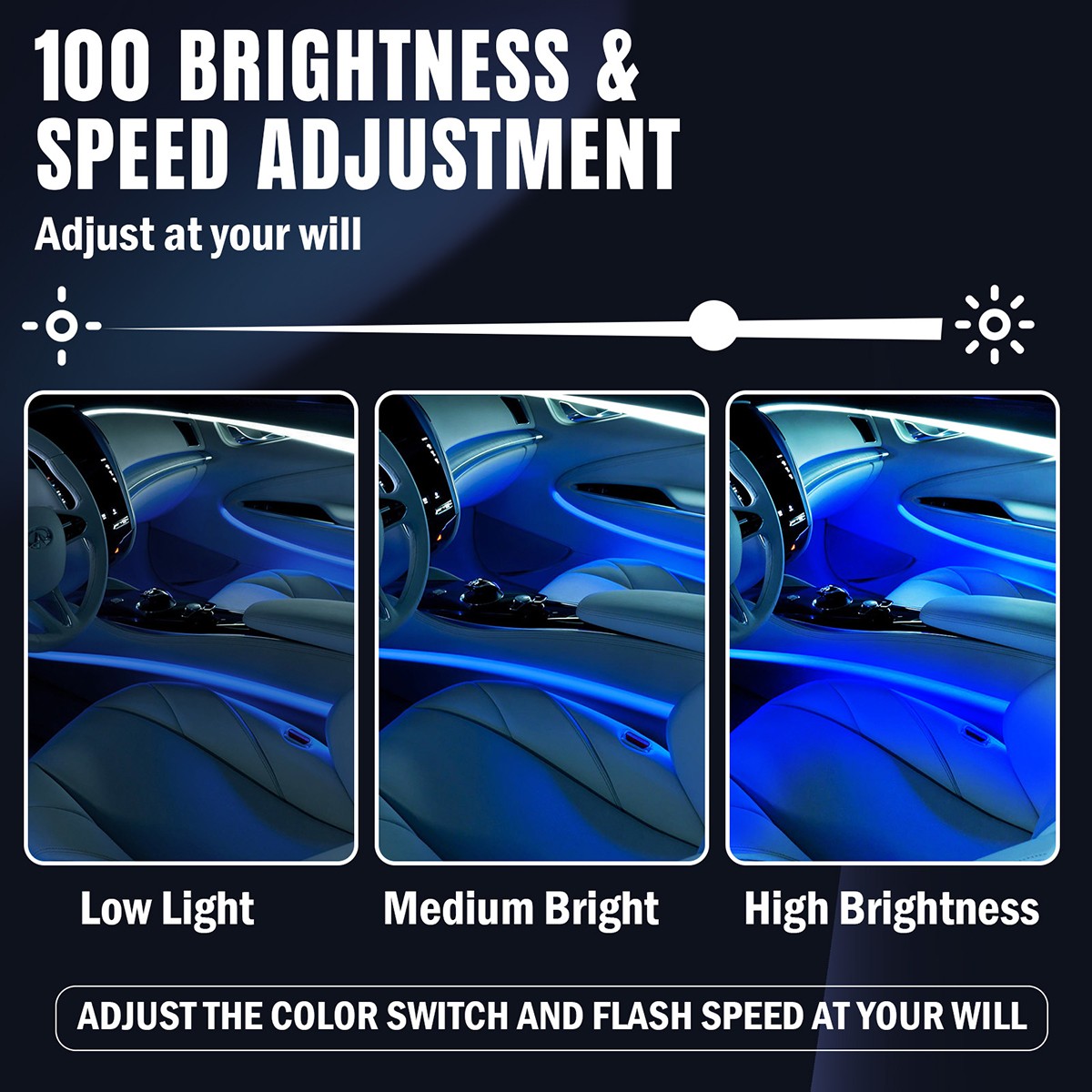 RGB LED Car Fiber Optic Interior Lamp Decor Ambient Light Strips App Control New