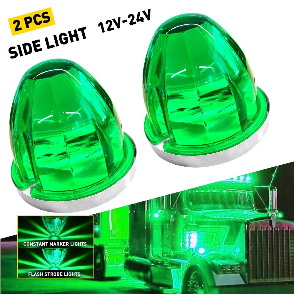 2x LED Watermelon Light Truck Trailer Side Marker Clearance Turn Signal Lamp EI