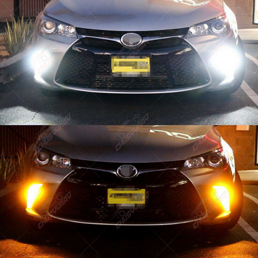 7443 7444 Switchback LED Turn Signal Parking DRL Light Bulbs Dual Color Pair