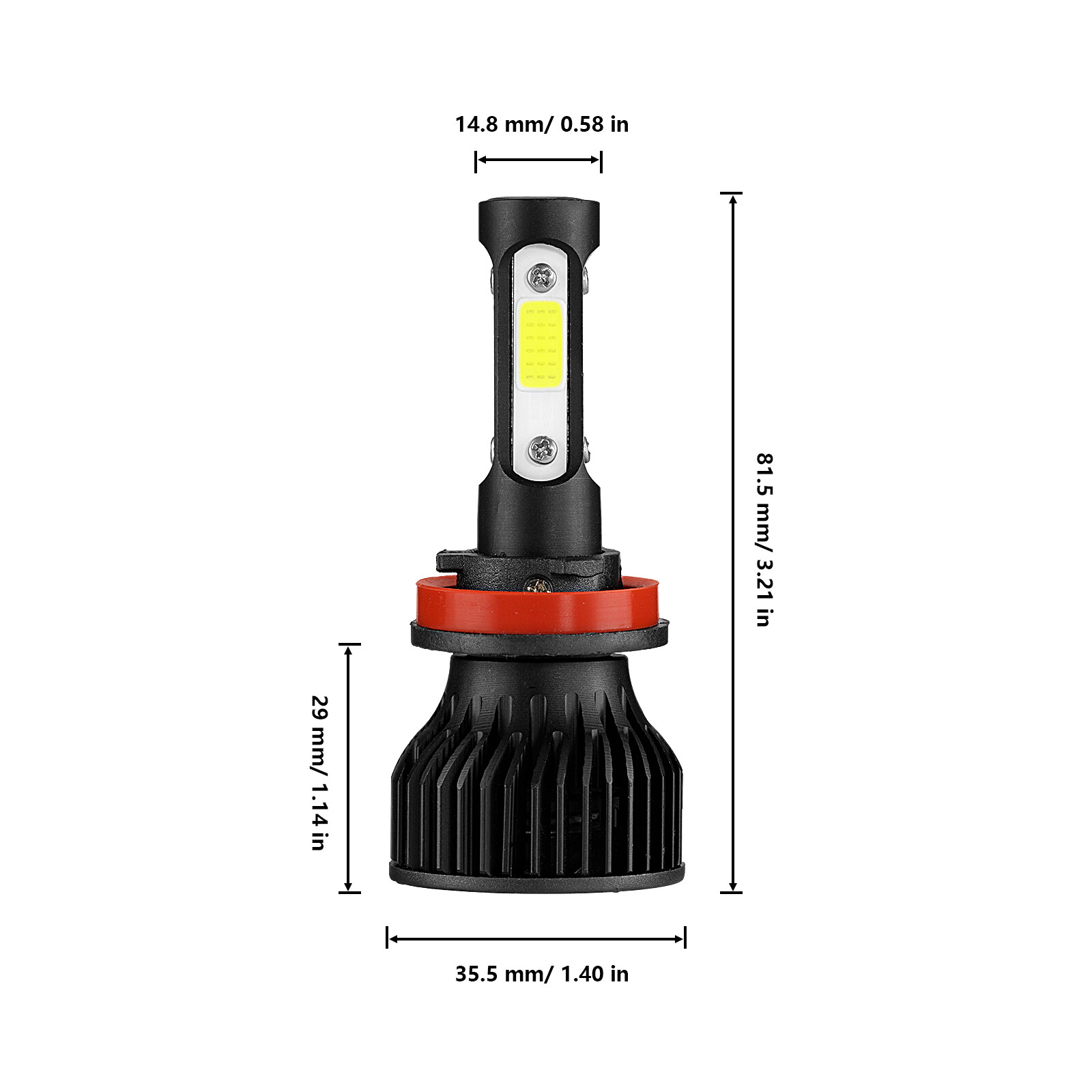 IRONWALLS H11 LED Headlight Low Beam Super Bright 360000LM 6500K White Bulbs Kit