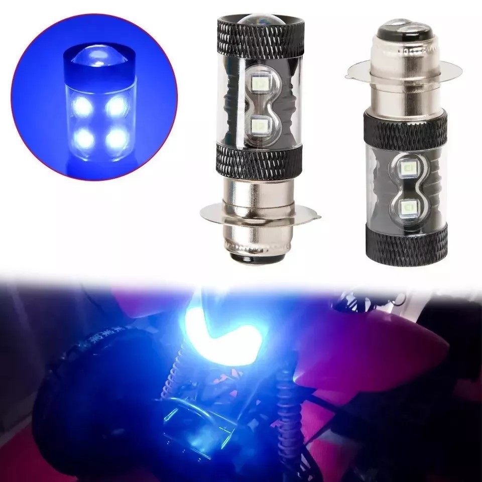 H6 Headlight 8000K Blue LED Bulbs New For Yamaha YFZ450 2004 2005 2006 2007-2009