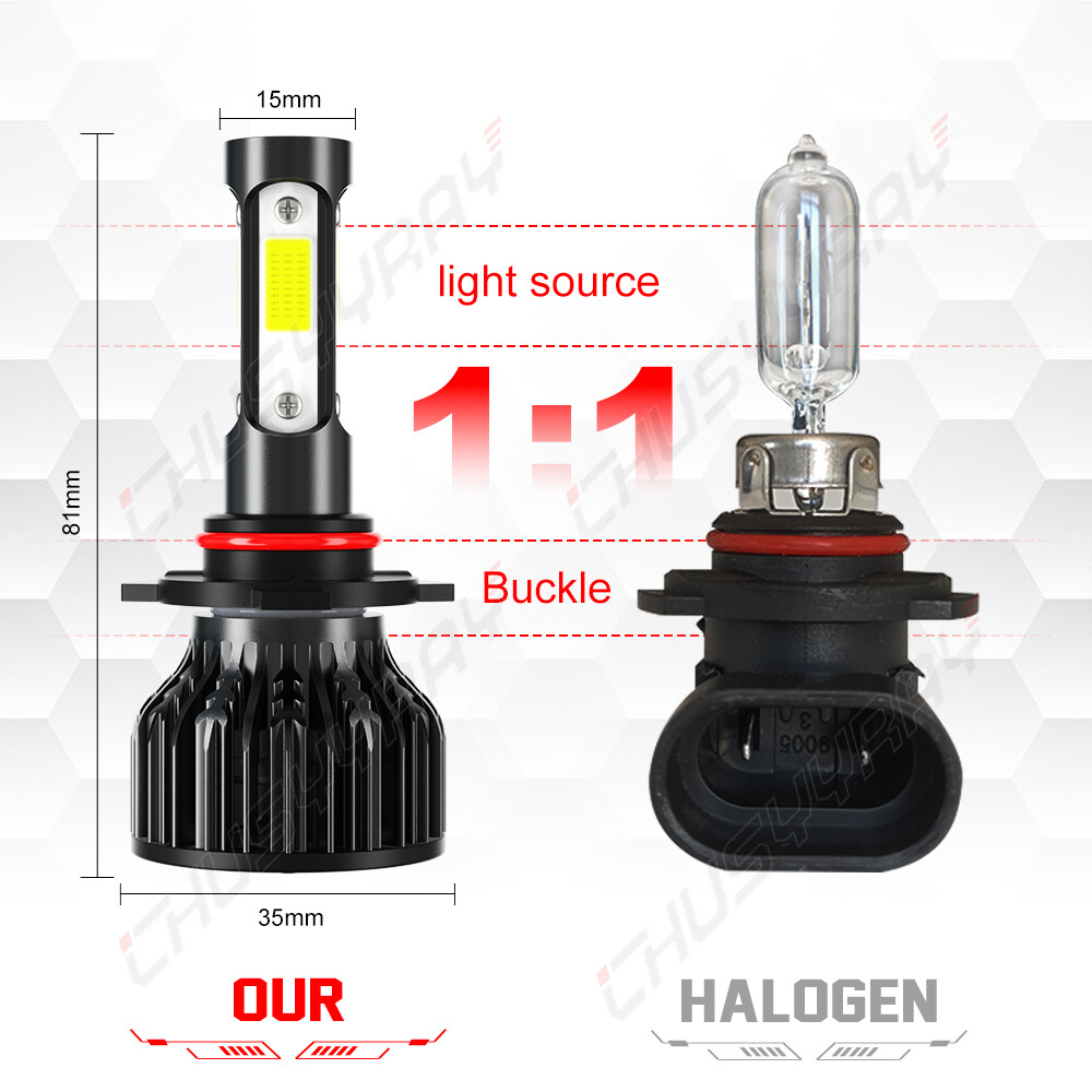 9012/HIR2 LED Bulbs 200000lm 600% Bright Headlights 6500K Cool White