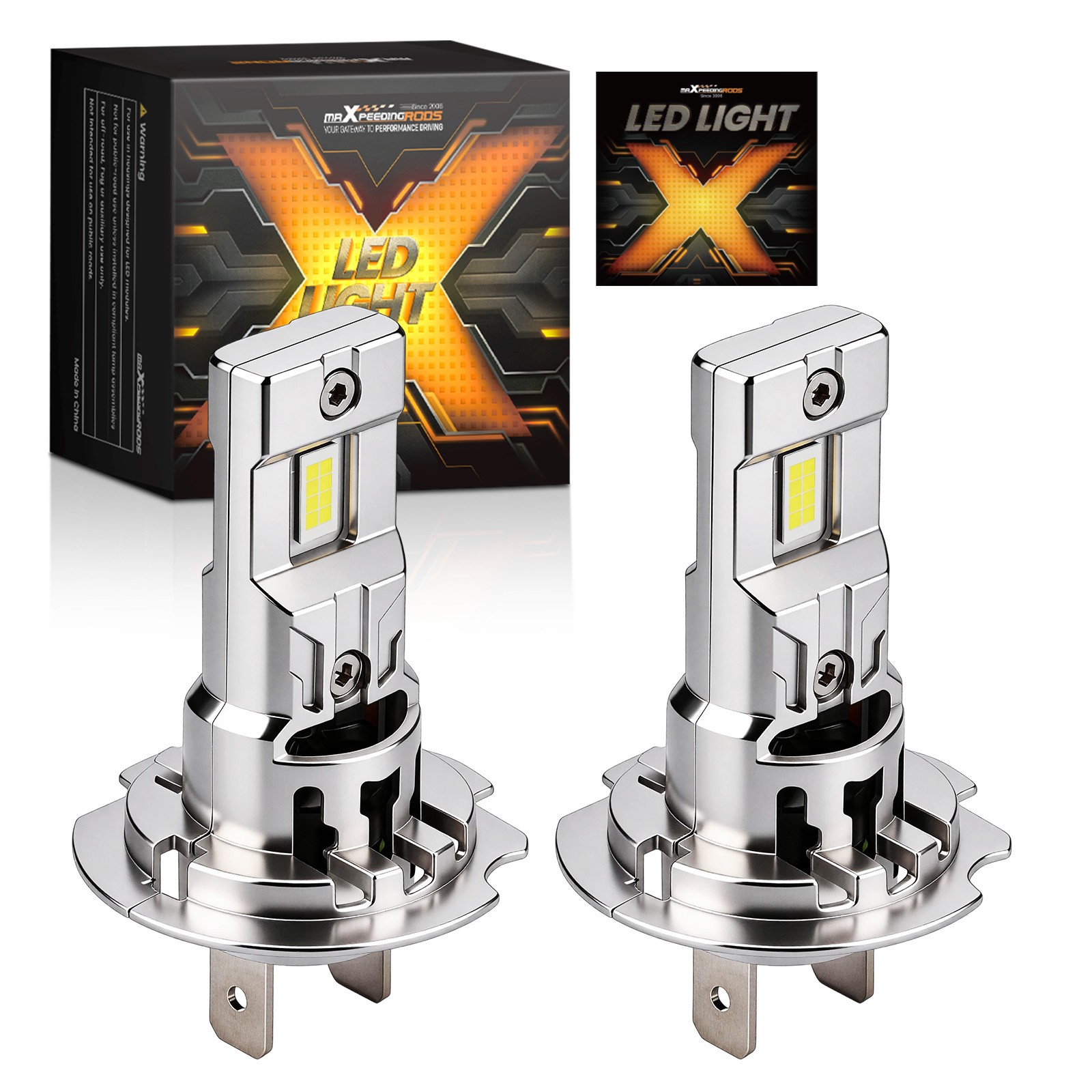 2pcs H7 LED Headlight Bulbs High Low Beam 28W 36000LM 6500K Bright White