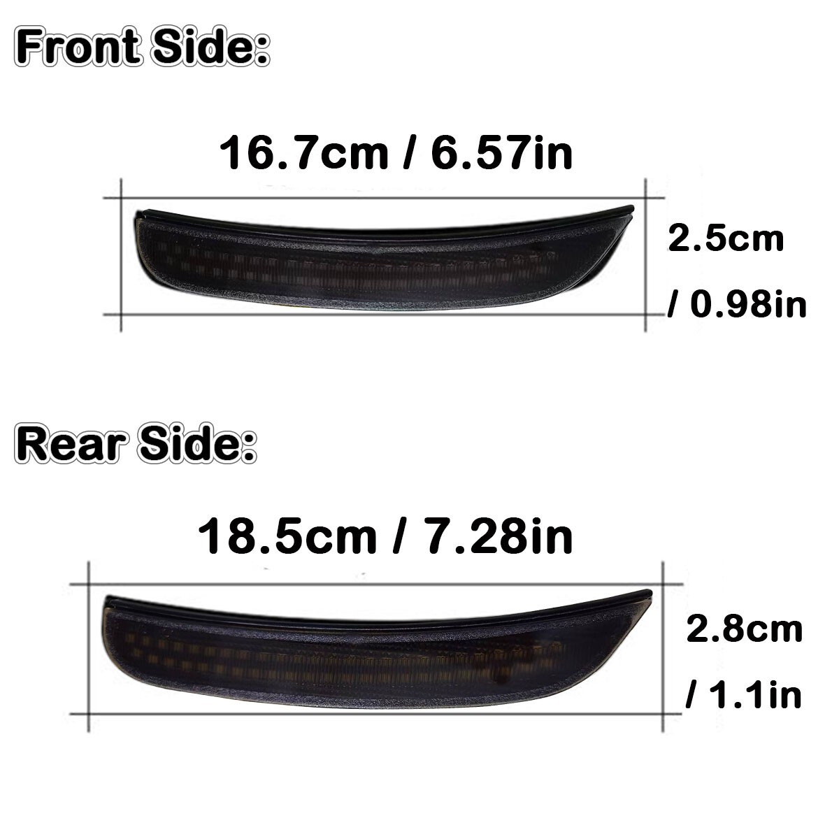 4x Smoke LED Side Marker Lights For 15-23 Dodge Charger R/T Scat Pack SXT GT SRT