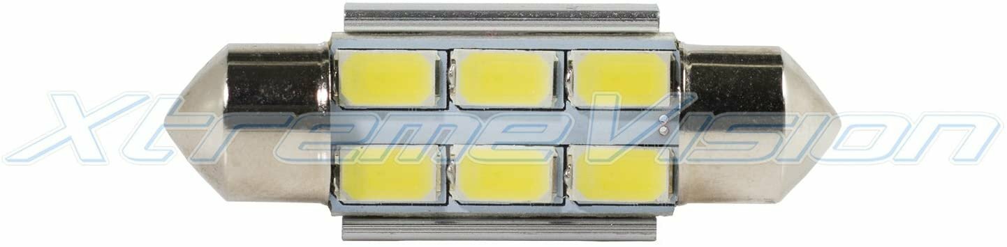 Xtremevision 36mm DE3423 DE3425 6411 6418 6SMD 5630 Cool White LED Bulbs (4PCS)