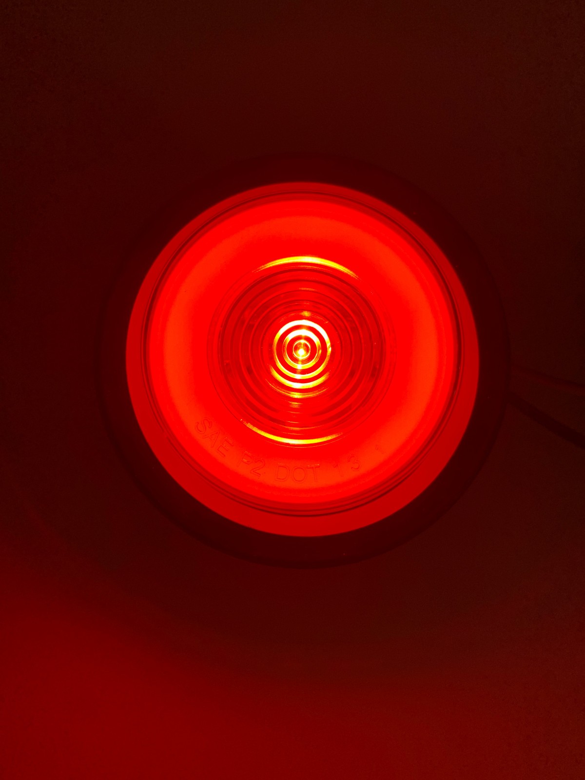 (6) RED 9 LED Light Trailer 2″ round,w/2 plug, Grommet Clearance marker 2.0″