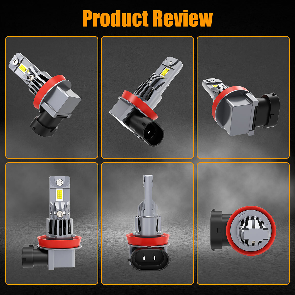 2Pcs H11 9005 HB3 LED Headlight Bulb Combo High Low Beam 6000K Wireless Lamp