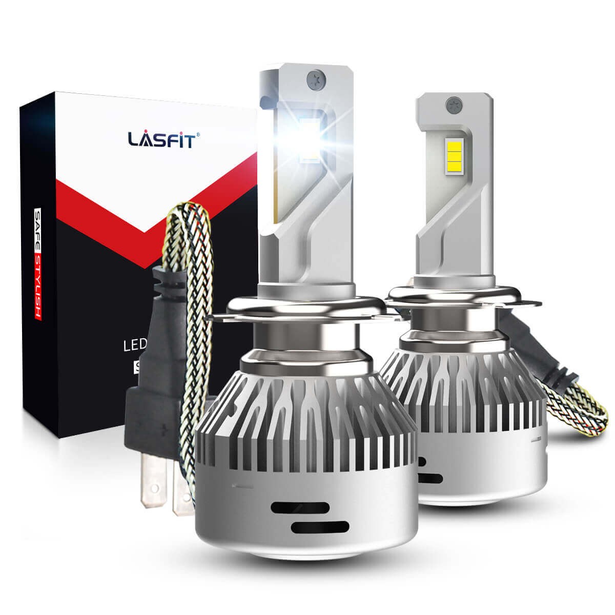 Lasfit H7 LED Headlight Bulbs High Low Beam Conversion Kit 6000LM Bright LAplus