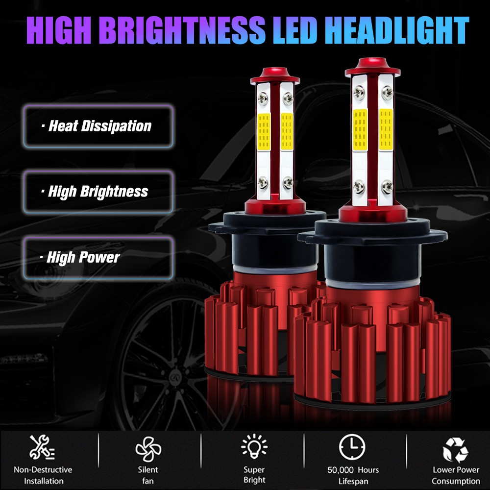 For Hyundai Tiburon 2003-2006 H7 H7 9006 LED Headlight + Fog Light Bulbs 30000LM