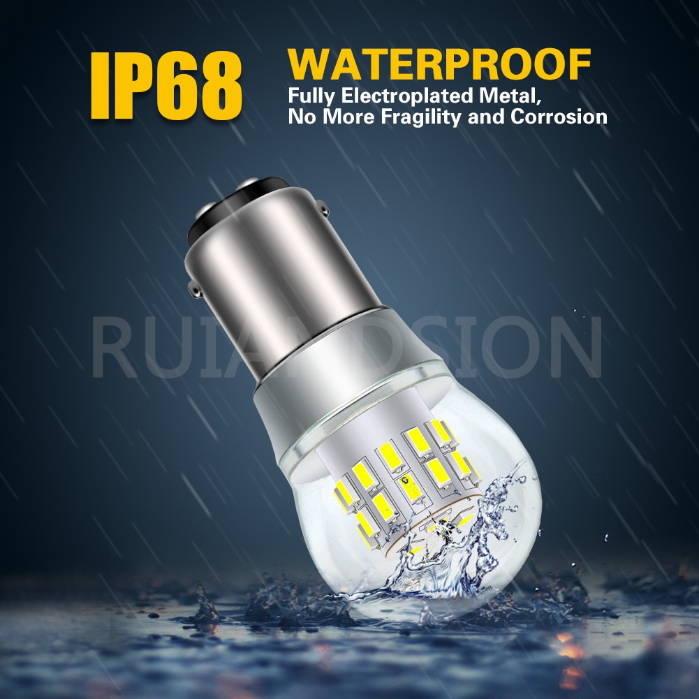 Ruiandsion BA15D LED Bulb 540LM 6000K White 27SMD For Car Boat RV Interior Light